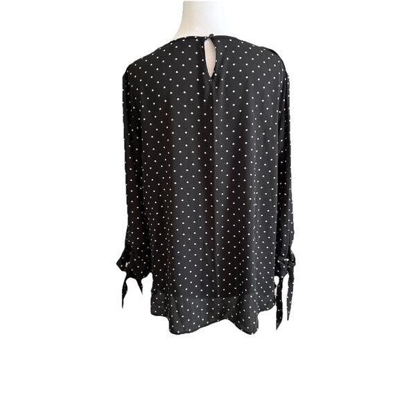 Polka Dot Travel Friendly Women’s Blouse 3/4 Sleeve Sheer Timeless Versatile Med - Picture 4 of 10
